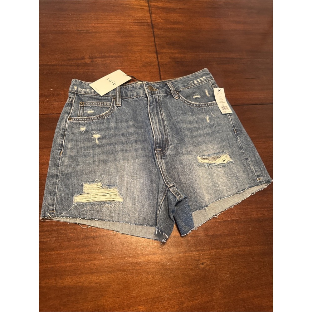 Joie Greer Denim Shorts Size 27 NWT Silver Lake Wash Distressed Cutoff Raw‎ Hem